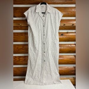 Calia Black and White Striped‎ Swim collection coverup Linen & Rayon Small